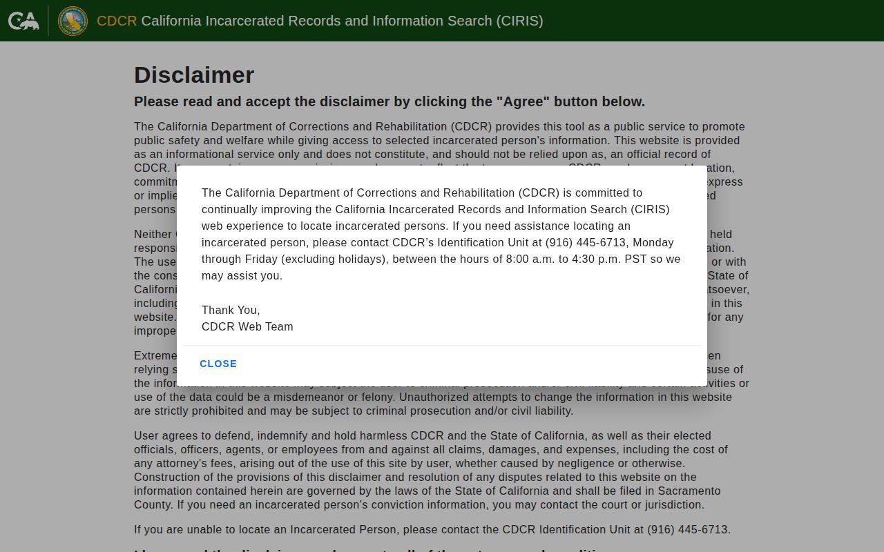 CDCR search for Madera County state-prison custody records